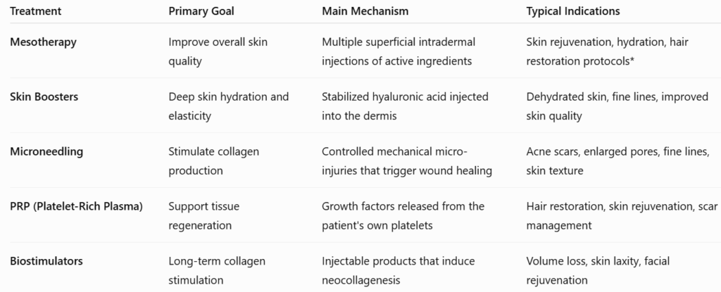 Infographic on how mesotherapy works and where the evidence sits